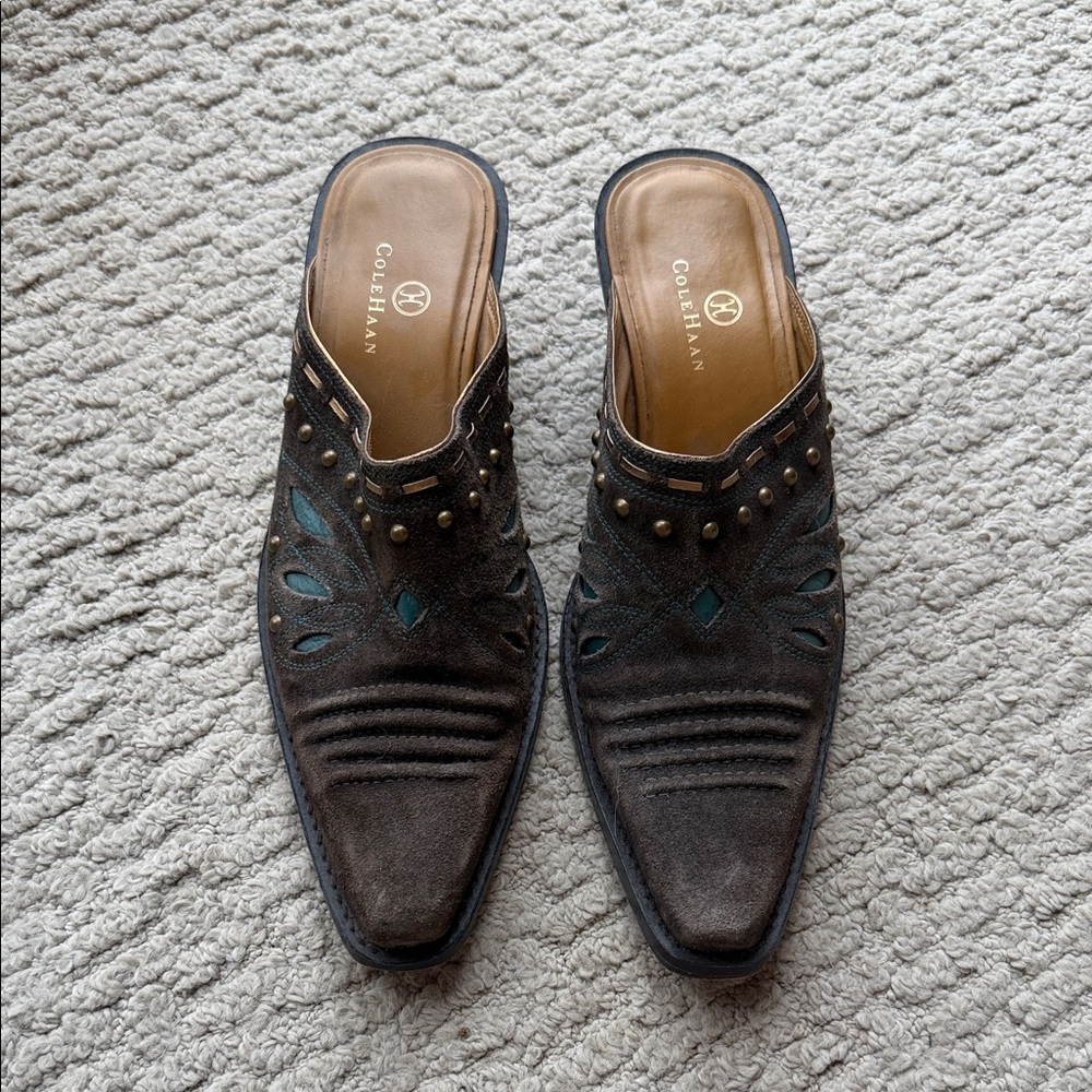 Cole Haan Women’s Brown Western Mules